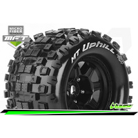 MFT 1/8 MT-UPHILL MONSTER TRUCK TIRE SPORT / 1/2 OFFSET BLACK RIM HEX 17mm / MOUNTED