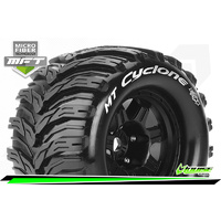 MFT 1/8 MT-CYCLONE MONSTER TRUCK TIRE SPORT / 0 OFFSET BLACK RIM HEX 17mm / MOUNTED