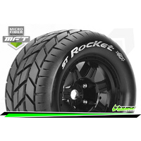 MFT 1/8 ST-ROCKET STADIUM TRUCK TIRE SPORT / 0 OFFSET BLACK RIM HEX 17mm / MOUNTED