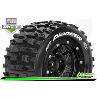 MFT MAXX MT-PIONEER MONSTER TRUCK TIRE SOFT / 1/2 OFFSET BEAD-LOCK BLACK RIM HEX 17mm / MOUNTED 