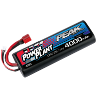 Peak Racing Power Plant  Lipo 4000 7.4 V 45C (Black case, Deans Plug) 2S/2CELL