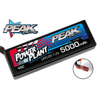 Peak Racing Power Plant  Lipo 5000 7.4 V 45C (Black case, Deans Plug) 2S/2CELL