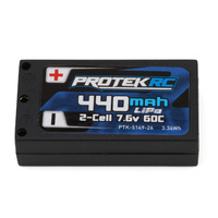 ProTek RC 2S 60C Low IR 1/28 Hard Case LiPo (7.6v/440mah) w/2mm Bullets