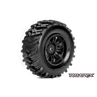 MORPH 1/10 SC TIRE BLACK WHEEL WITH 12MM HEX MOUNTED
