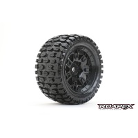 TRACKER BELTED ARRMA KRATON 8S MT TRUCK TIRE BLACK WHEEL WITH 24MM HEX MOUNTED