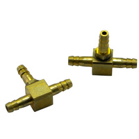 ROBART BRASS AIRLINE TEES FOR 1/8 OD X 1/16 ID AIR LINE (2 PCS/PK. 6 PKS PE