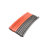 4mm PE heat shrink red & black-10cm long, 5sets/bag