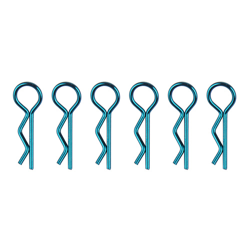Body Clips, metallic blue, short