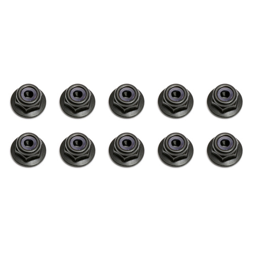 Locknuts, M3, flanged, black
