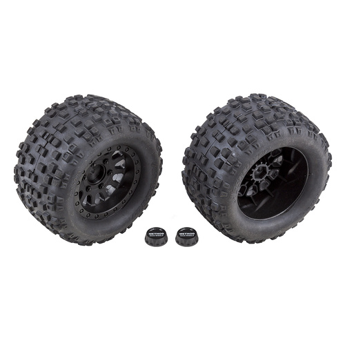 Rival MT10 Tires and Method Wheels, mounted, hex, black