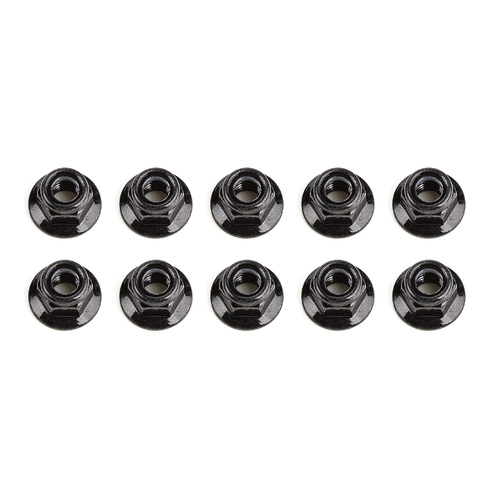 M5 Locknuts, flanged, black