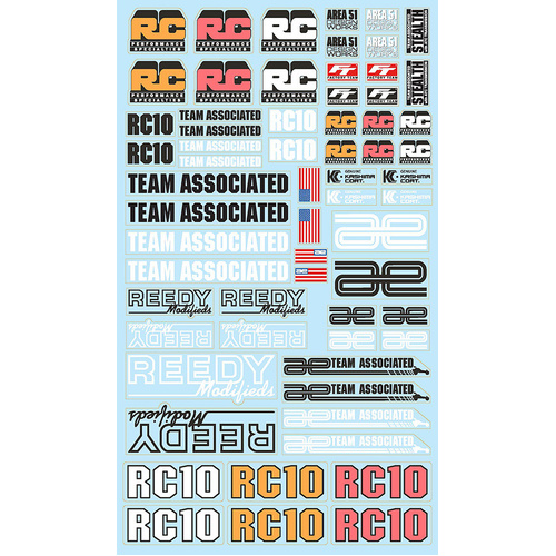 RC10 FT Decal Sheet