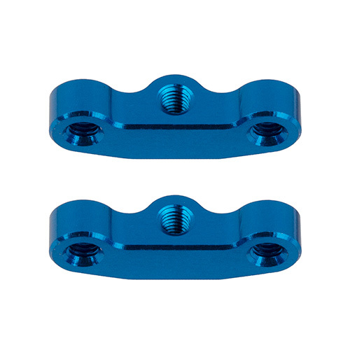 RC10B7 Hub Link Mounts, +1mm, blue aluminum