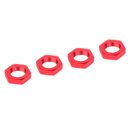 Team Corally - Wheel Nut - Serrated - Aluminum - Red - 4 Pcs