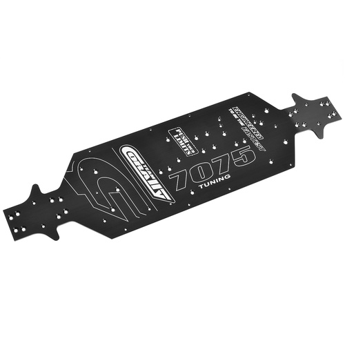 Team Corally - Chassis - MT G2 - Aluminum 7075 - 3mm - Hard Anodised - Black - Made In Italy