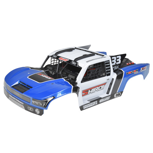 Team Corally - Polycarbonate Body - Shiroi + Driver Interior + Roll Cage + Body Accessories - Decals - Blue - Cut - 1 Pc