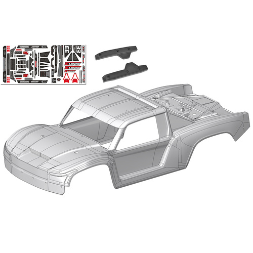 Team Corally - Polycarbonate Body - Shiroi - Clear - Cut - Decals - 1 Pc