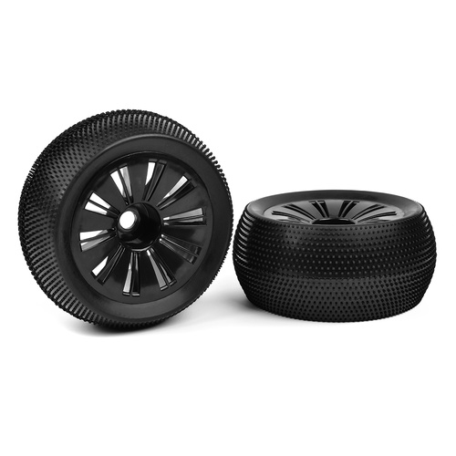 Team Corally - 1-8 TR Tires - Glued on Black Rims - 1 pair
