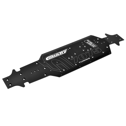 Team Corally - Chassis LWB - Swiss Made 7075 T6 - 3mm - Hard Anodised - Black - Made In Italy