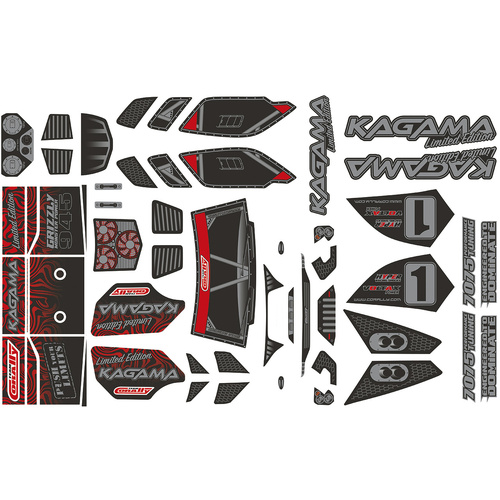 Team Corally - Body Decal Sheet - KAGAMA - Limited Edition - Pre-Cut - Red Color - 1 Pc