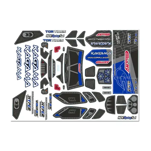Team Corally - Body Decal Sheet - Kagama - Blue - 1 pc