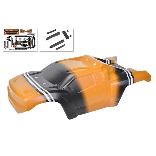 Team Corally - Polycarbonate Body - Punisher XD - Painted - Cut - Decals - Orange Color - 1 Pc