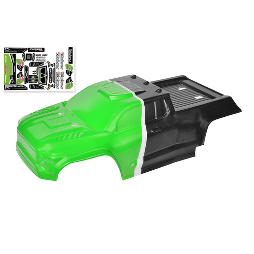 Team Corally - Polycarbonate Body - Furago XD - Painted - Cut - Decals - Green Color - 1 Pc