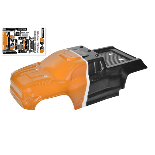 Team Corally - Polycarbonate Body - Furago XD - Painted - Cut - Decals - Orange Color - 1 Pc