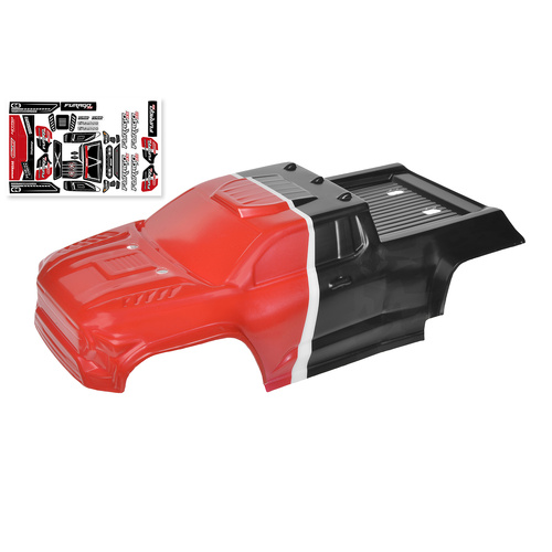 Team Corally - Polycarbonate Body - Furago XD - Painted - Cut - Decals - Red Color - 1 Pc