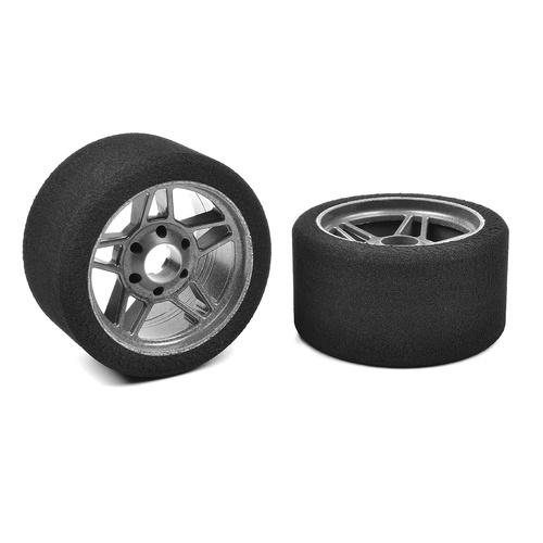 Team Corally - Attack foam tires - 1/8 Circuit - 35 shore - Front - 69mm - Carbon rims - 2 pcs