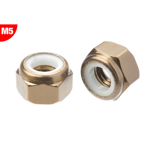 Team Corally - Aluminium Nylstop Nut - M5 - Gun Metal - 10 pcs