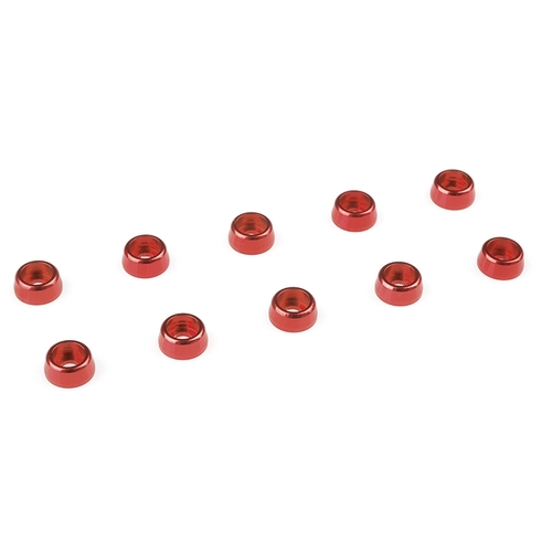 Team Corally - Aluminium Washer - for M2 Socket Head Screws - OD=6mm - Red - 10 pcs