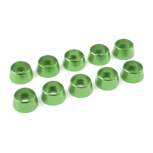 Team Corally - Aluminium Washer - for M5 Socket Head Screws - OD=12mm - Green - 10 pcs