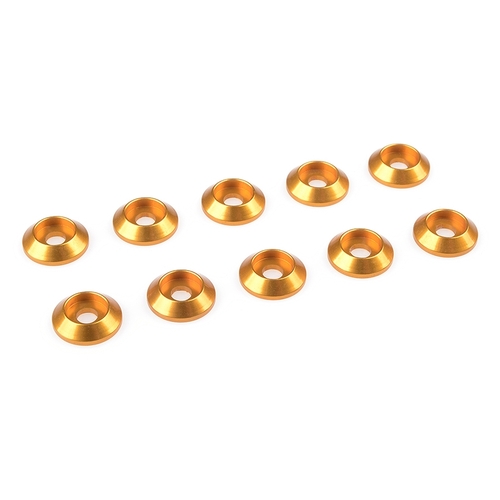 Team Corally - Aluminium Washer - for M3 Button Head Screws - OD=10mm - Gold - 10 pcs
