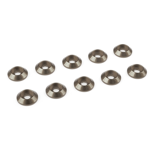Team Corally - Aluminium Washer - for M3 Button Head Screws - OD=10mm - Gun Metal - 10 pcs
