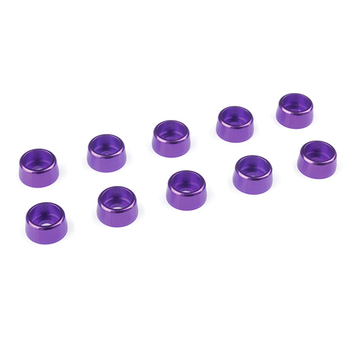 Team Corally - Aluminium Washer - for M3 Socket Head Screws - OD=8mm - Purple - 10 pcs