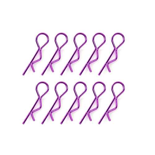 Team Corally - Body Clips - 45° Bent - Small - Purple - 10 pcs