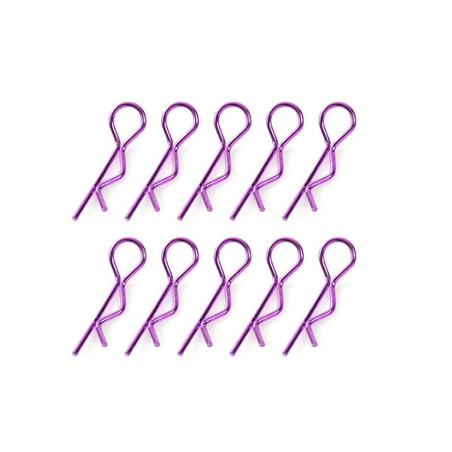 Team Corally - Body Clips - 45° Bent - Medium - Purple - 10 pcs