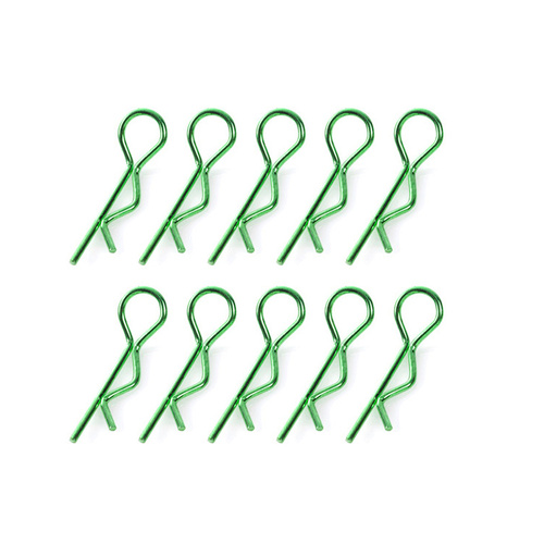 Team Corally - Body Clips - 45° Bent - Large - Green - 10 pcs