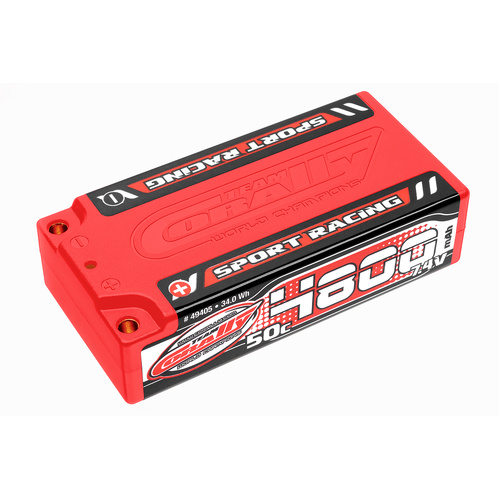 Team Corally - Sport Racing 50C LiPo Battery - 4800mAh - 7.4V - Shorty 2S - 4mm Bullit