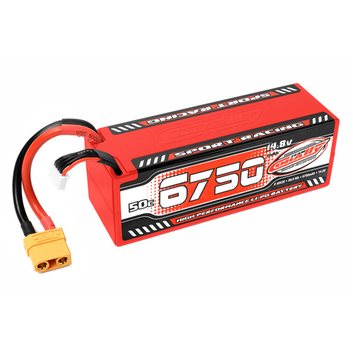 Team Corally - Sport Racing 50C LiPo Battery - 6750mAh - 14.8V - Stick 4S - Hard Wire - XT90