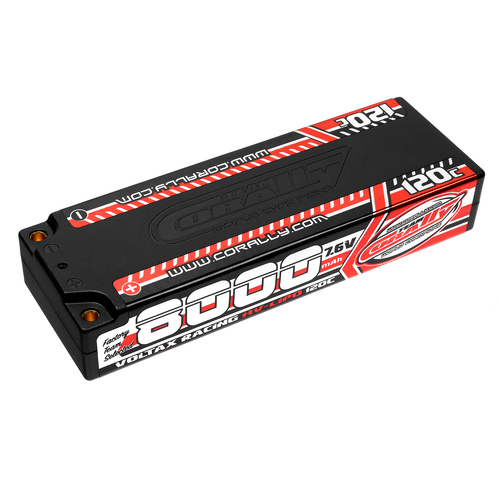 Team Corally - Voltax 120C LiPo HV Battery - 8000 mAh - 7.6V - Stick 2S - 4mm Bullit