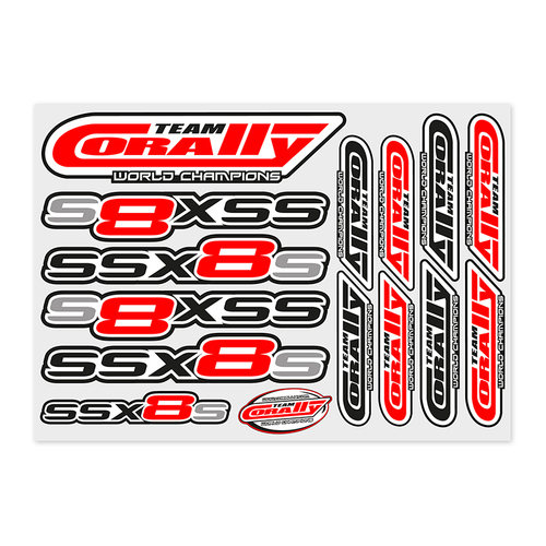 Team Corally - Stickersheet SSX-8-S - Precut - 210x148mm - 1 pc