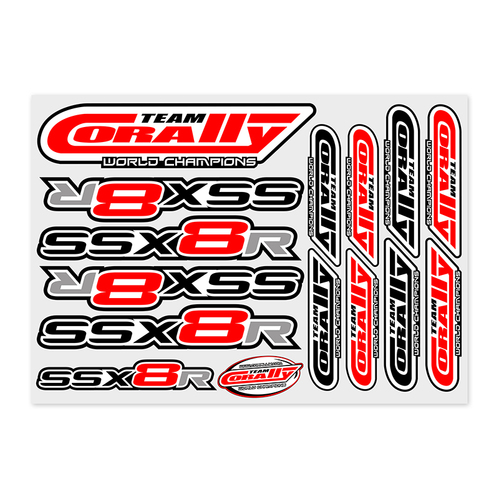 Team Corally - Stickersheet SSX-8-R - Precut - 210x148mm - 1 pc