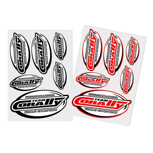 Team Corally - Sponsor Stickersheet CORALLY - Precut - 105x148mm