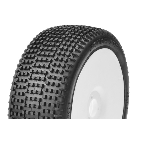 Captic Racing - ZONDA XTR - 1/8 Buggy Tires Mounted - CR-4 (Super Soft) Racing Compound - White Rims - 1 Pair