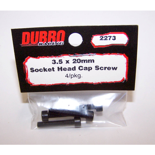 DUBRO 2273 3.5MM X 20 SOCKET-HEAD CAP SCREWS (4 PCS/PACK)