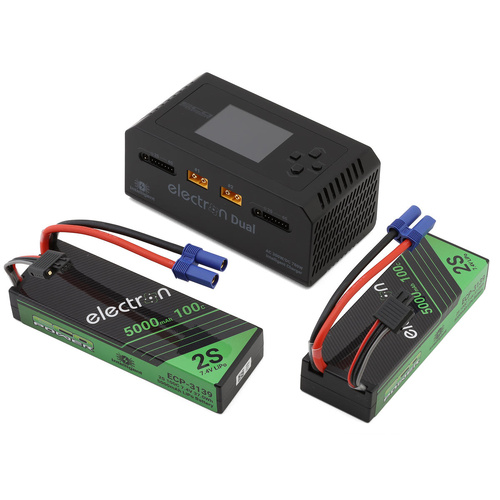 EcoPower Intelligent 2x2S 5000mAh EC5 LiPo Batteries/"Electron Dual" Charger