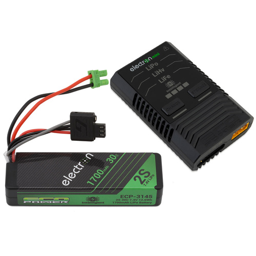 EcoPower Intelligent 2S 1700mAh EC2 LiPo Battery/"Electron Mini" Charger Bundle