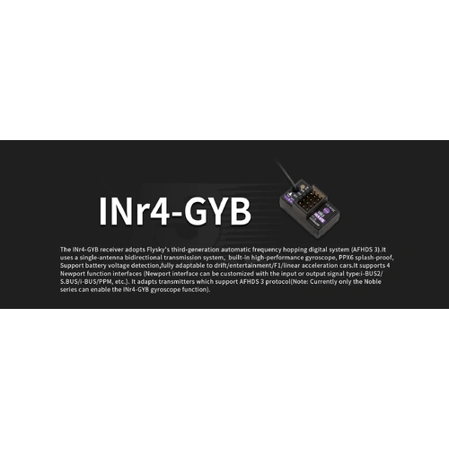 Flysky INr4 GYB Receiver 4 Channels Noble NB4 Gyro Receiver for Flysky NB4 Noble Lite Noble Pro Radio Transmitter AFHDS 3